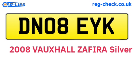 DN08EYK are the vehicle registration plates.