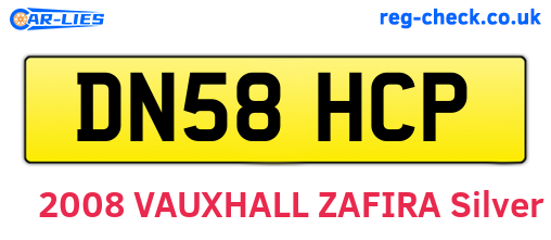 DN58HCP are the vehicle registration plates.