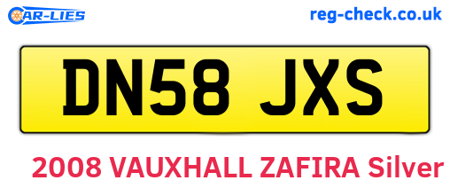 DN58JXS are the vehicle registration plates.