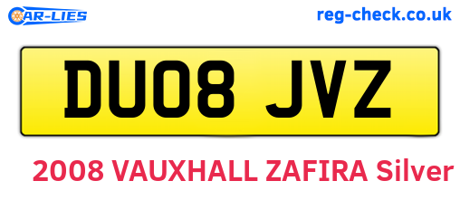 DU08JVZ are the vehicle registration plates.