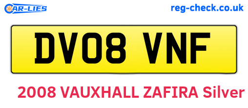 DV08VNF are the vehicle registration plates.