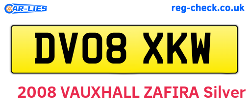 DV08XKW are the vehicle registration plates.