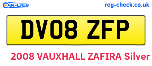 DV08ZFP are the vehicle registration plates.