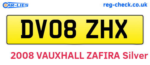 DV08ZHX are the vehicle registration plates.