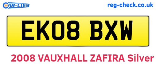 EK08BXW are the vehicle registration plates.