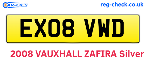 EX08VWD are the vehicle registration plates.