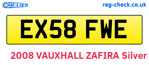 EX58FWE are the vehicle registration plates.