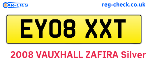 EY08XXT are the vehicle registration plates.