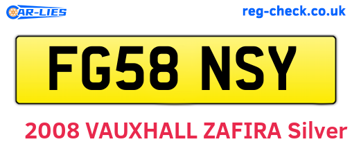 FG58NSY are the vehicle registration plates.