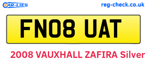 FN08UAT are the vehicle registration plates.
