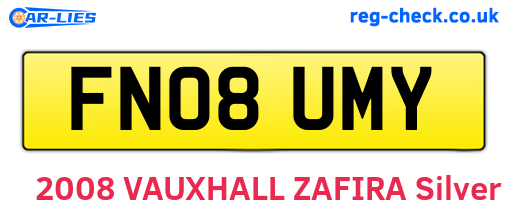 FN08UMY are the vehicle registration plates.