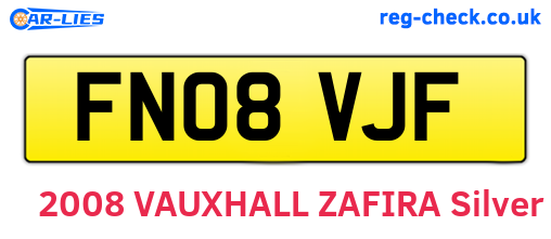 FN08VJF are the vehicle registration plates.