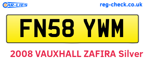 FN58YWM are the vehicle registration plates.