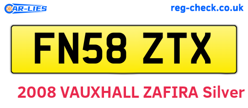 FN58ZTX are the vehicle registration plates.