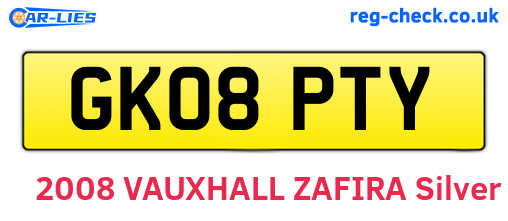 GK08PTY are the vehicle registration plates.