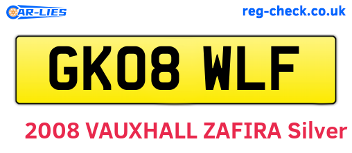 GK08WLF are the vehicle registration plates.