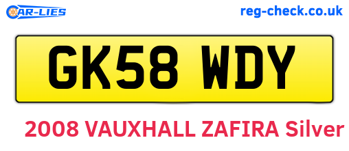 GK58WDY are the vehicle registration plates.
