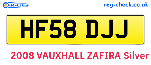 HF58DJJ are the vehicle registration plates.