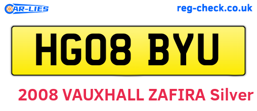 HG08BYU are the vehicle registration plates.