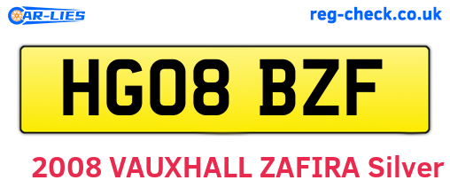HG08BZF are the vehicle registration plates.