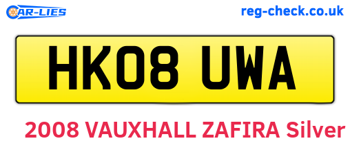 HK08UWA are the vehicle registration plates.