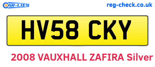 HV58CKY are the vehicle registration plates.