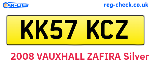KK57KCZ are the vehicle registration plates.