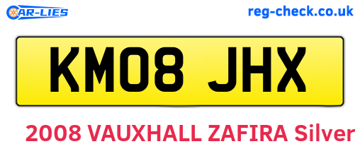KM08JHX are the vehicle registration plates.