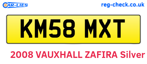 KM58MXT are the vehicle registration plates.