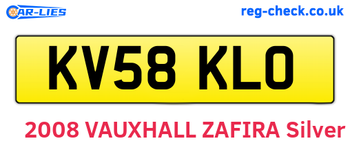 KV58KLO are the vehicle registration plates.