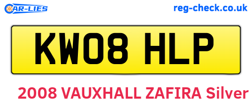 KW08HLP are the vehicle registration plates.