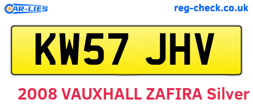 KW57JHV are the vehicle registration plates.