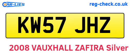 KW57JHZ are the vehicle registration plates.
