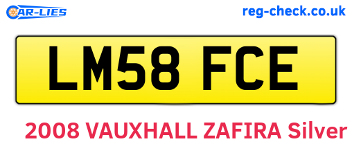 LM58FCE are the vehicle registration plates.