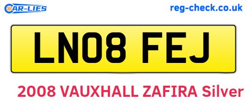LN08FEJ are the vehicle registration plates.