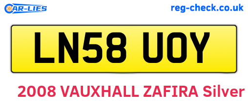 LN58UOY are the vehicle registration plates.