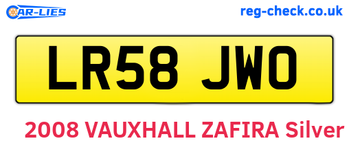 LR58JWO are the vehicle registration plates.