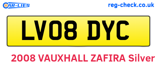 LV08DYC are the vehicle registration plates.