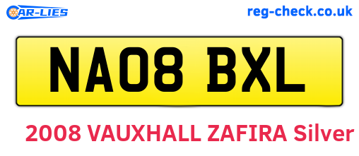NA08BXL are the vehicle registration plates.