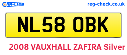 NL58OBK are the vehicle registration plates.