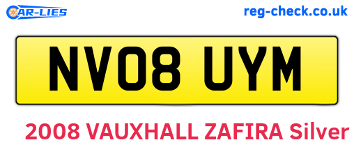 NV08UYM are the vehicle registration plates.