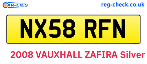 NX58RFN are the vehicle registration plates.