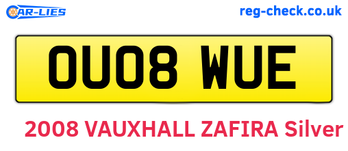 OU08WUE are the vehicle registration plates.