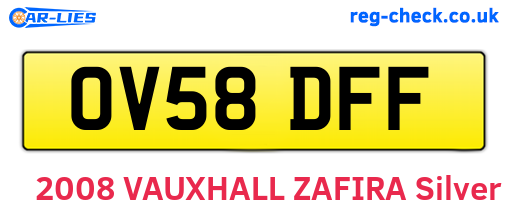 OV58DFF are the vehicle registration plates.