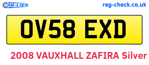 OV58EXD are the vehicle registration plates.