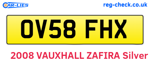 OV58FHX are the vehicle registration plates.