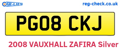PG08CKJ are the vehicle registration plates.