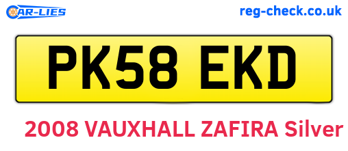 PK58EKD are the vehicle registration plates.