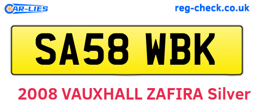 SA58WBK are the vehicle registration plates.