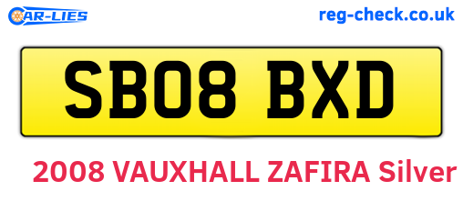 SB08BXD are the vehicle registration plates.